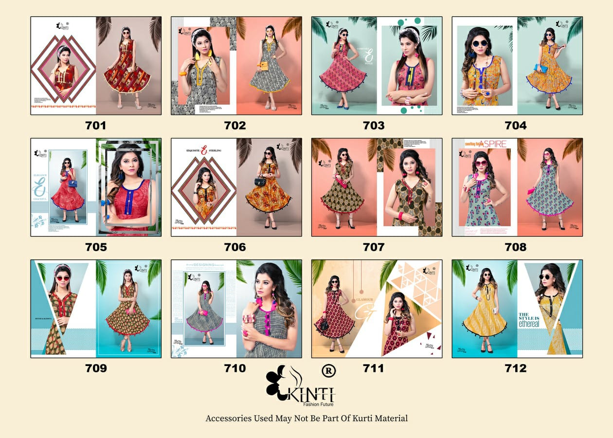 Kinti Kit Kat Fancy Daily wear Rayon printed Short Kurtis Collection
